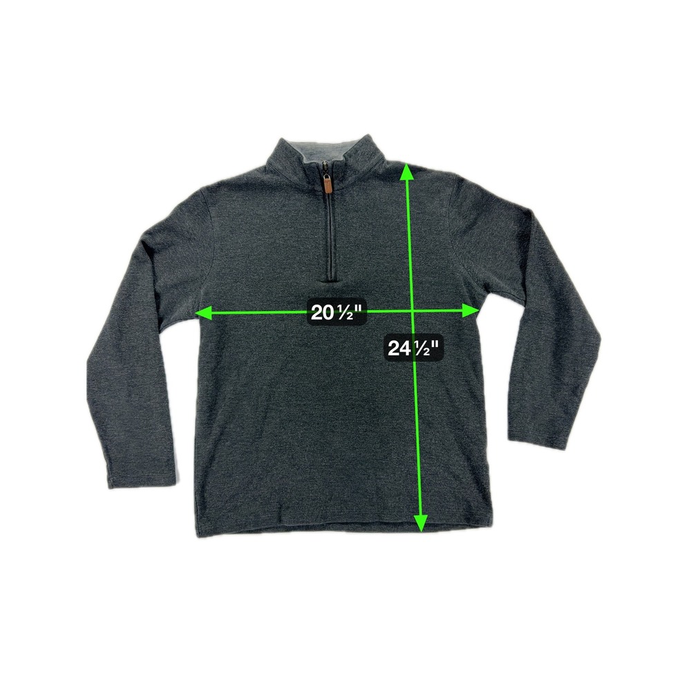 Mizzen‎ & Main Mens Gray Quarter Zip Pullover Sweater Small Cotton Blend Knit - Picture 6 of 7